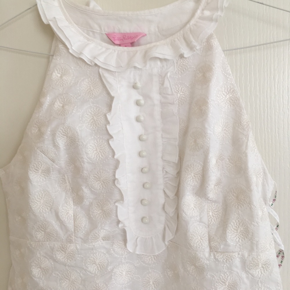 STUNNING Lilly Pulitzer white ruffle dress 8 - Picture 5 of 8